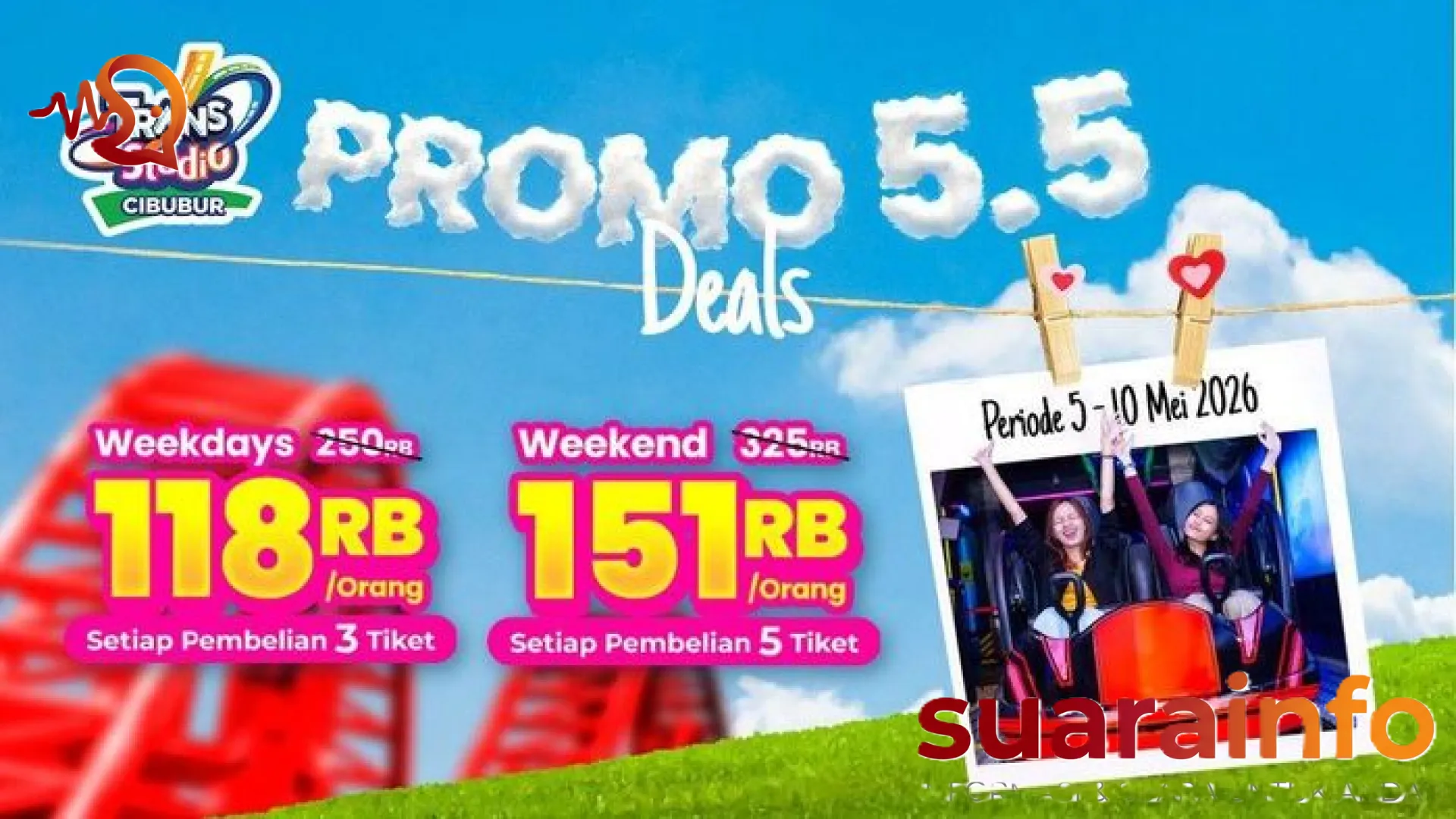Promo May Day Sale & Special 5.5 Trans Studio Cibubur: Liburan Seru Tanpa Khawatir Cuaca dengan Harga Hemat