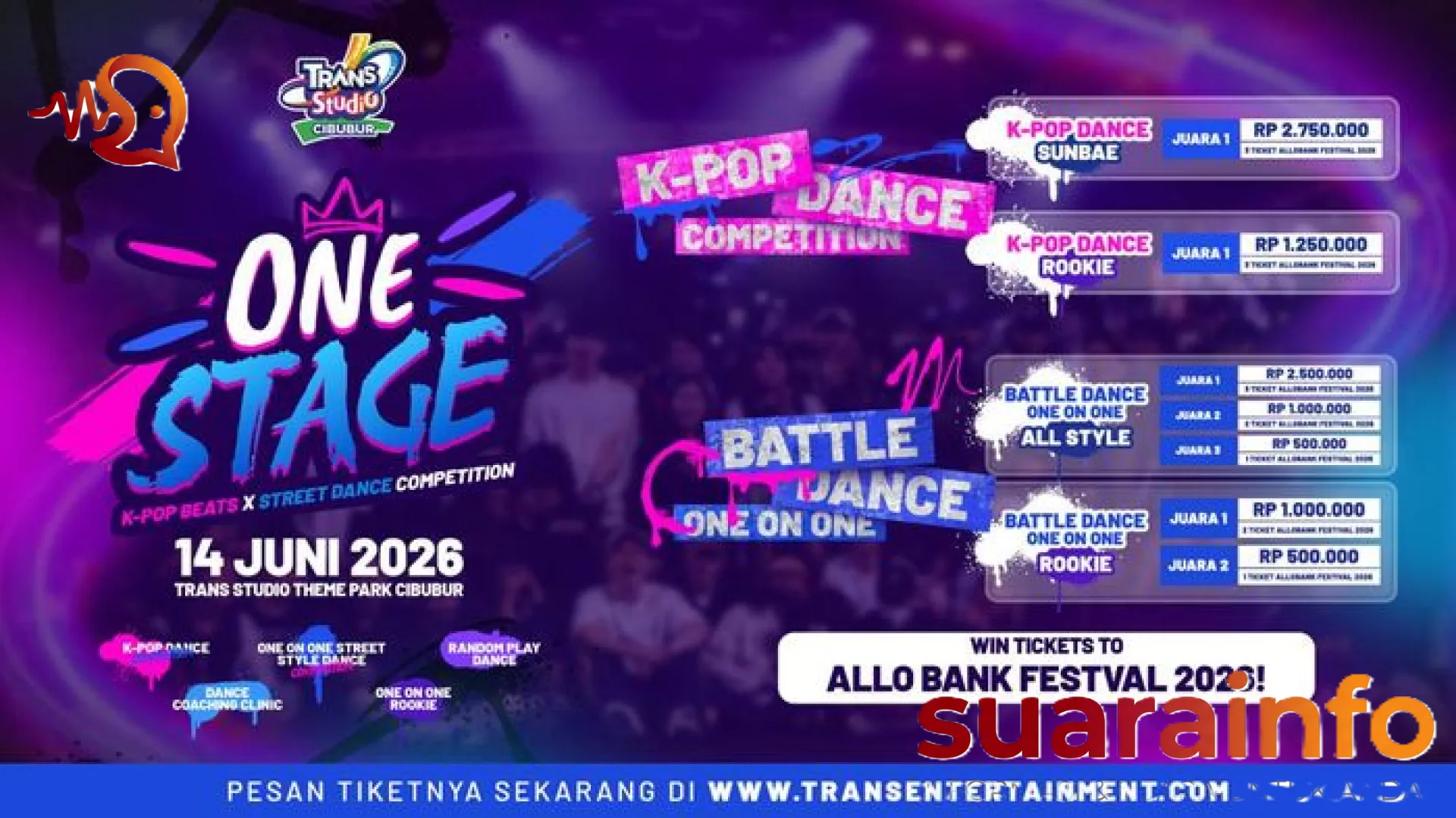 Panggung Megah Menanti: Rayakan Ekspresi di One Stage K-Pop x Street Dance Trans Studio Cibubur